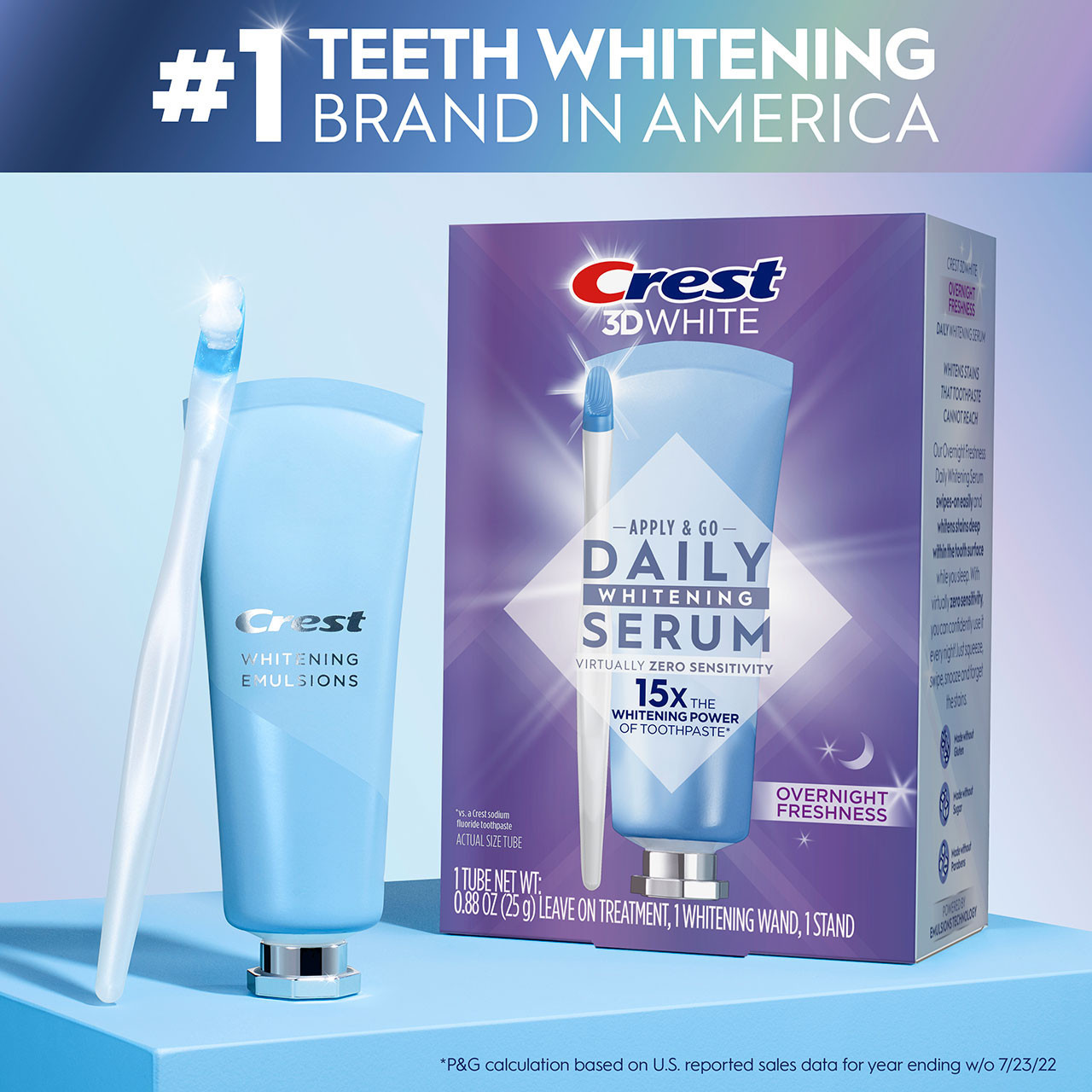 Oral-B 3DWhite Daily Whitening Serum Overnight Freshness Tilbehør Blå | DK_OB67363