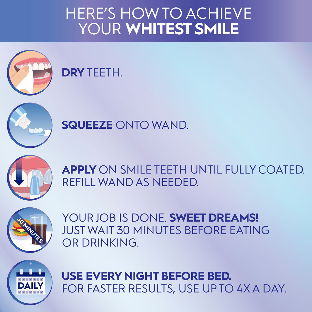 Oral-B 3DWhite Daily Whitening Serum Overnight Freshness Tilbehør Blå | DK_OB67363