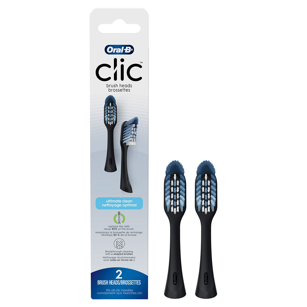 Oral-B Clic Toothbrush Whitening Andre Børstehoveder Sort | DK_OB99805