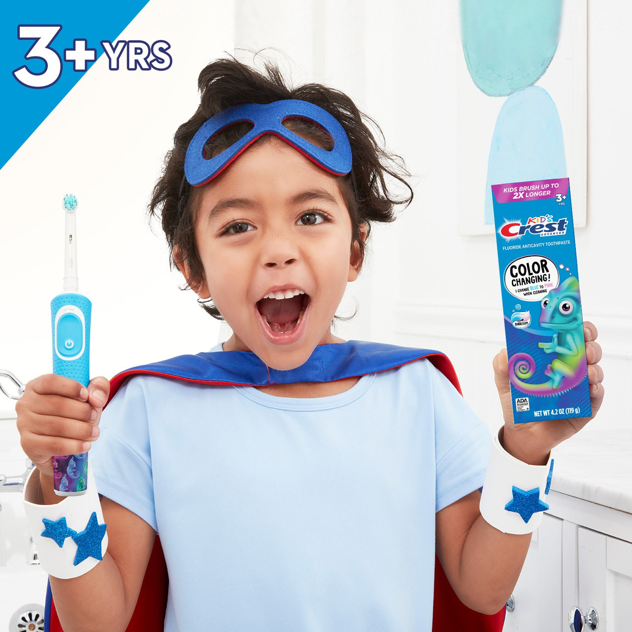 Oral-B Crest Kids Enamel + Cavity Protection Bunter Hvide Blå | DK_OB65235