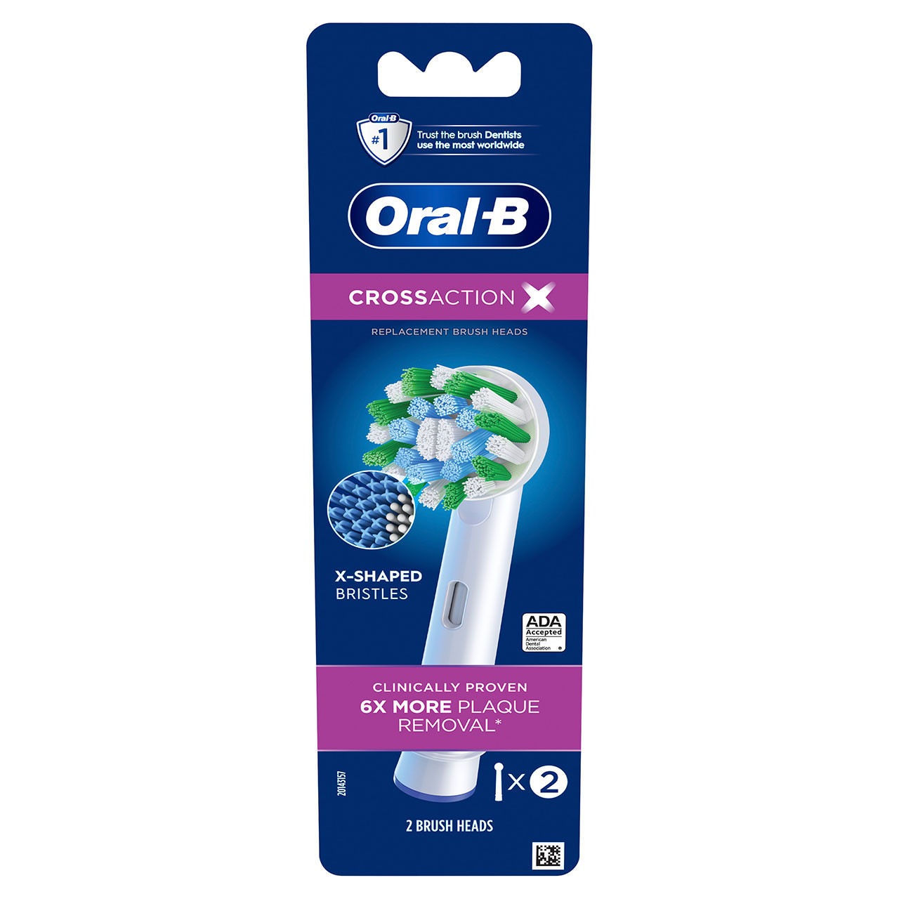 Oral-B CrossAction X-Filament Andre Børstehoveder Hvide | DK_OB80405