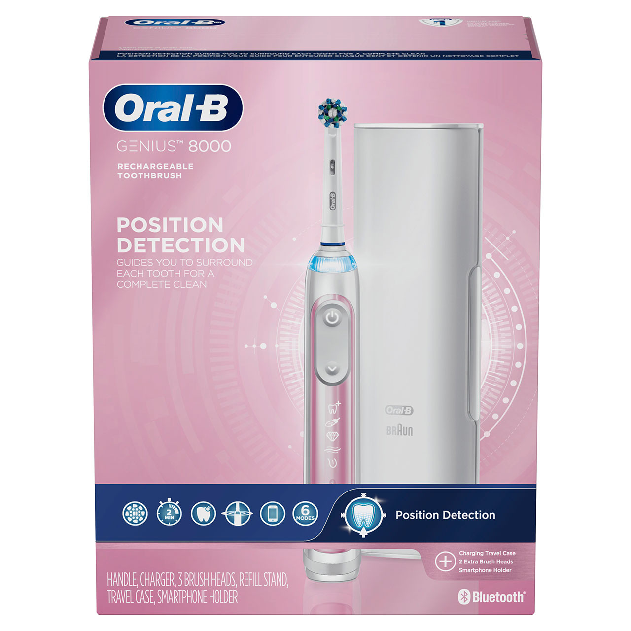 Oral-B Genius 8000 Rechargeable Genius-serien Lyserød | DK_OB96890