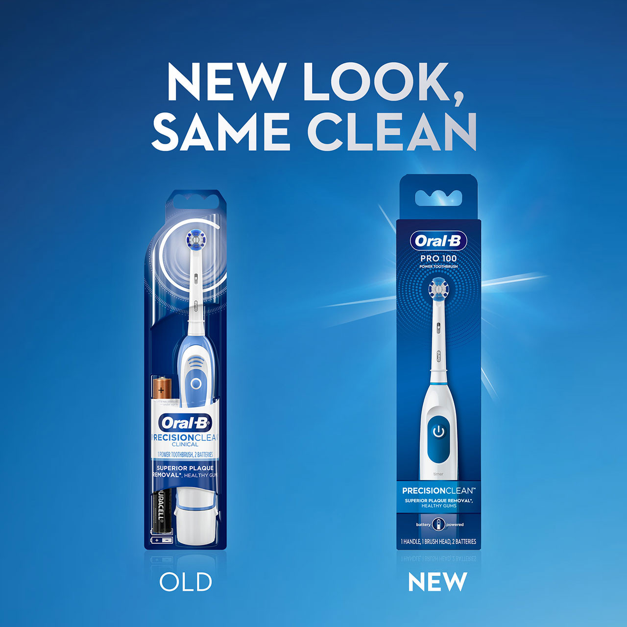 Oral-B Pro 100 Precision Clean Pro-serien Hvide Blå | DK_OB22924