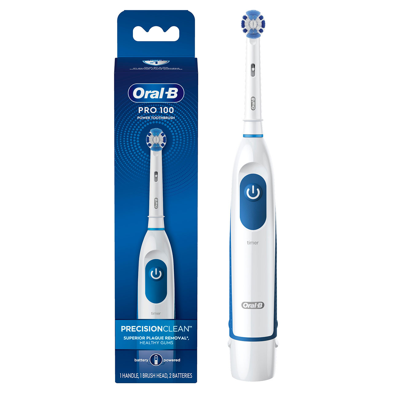 Oral-B Pro 100 Precision Clean Pro-serien Hvide Blå | DK_OB22924