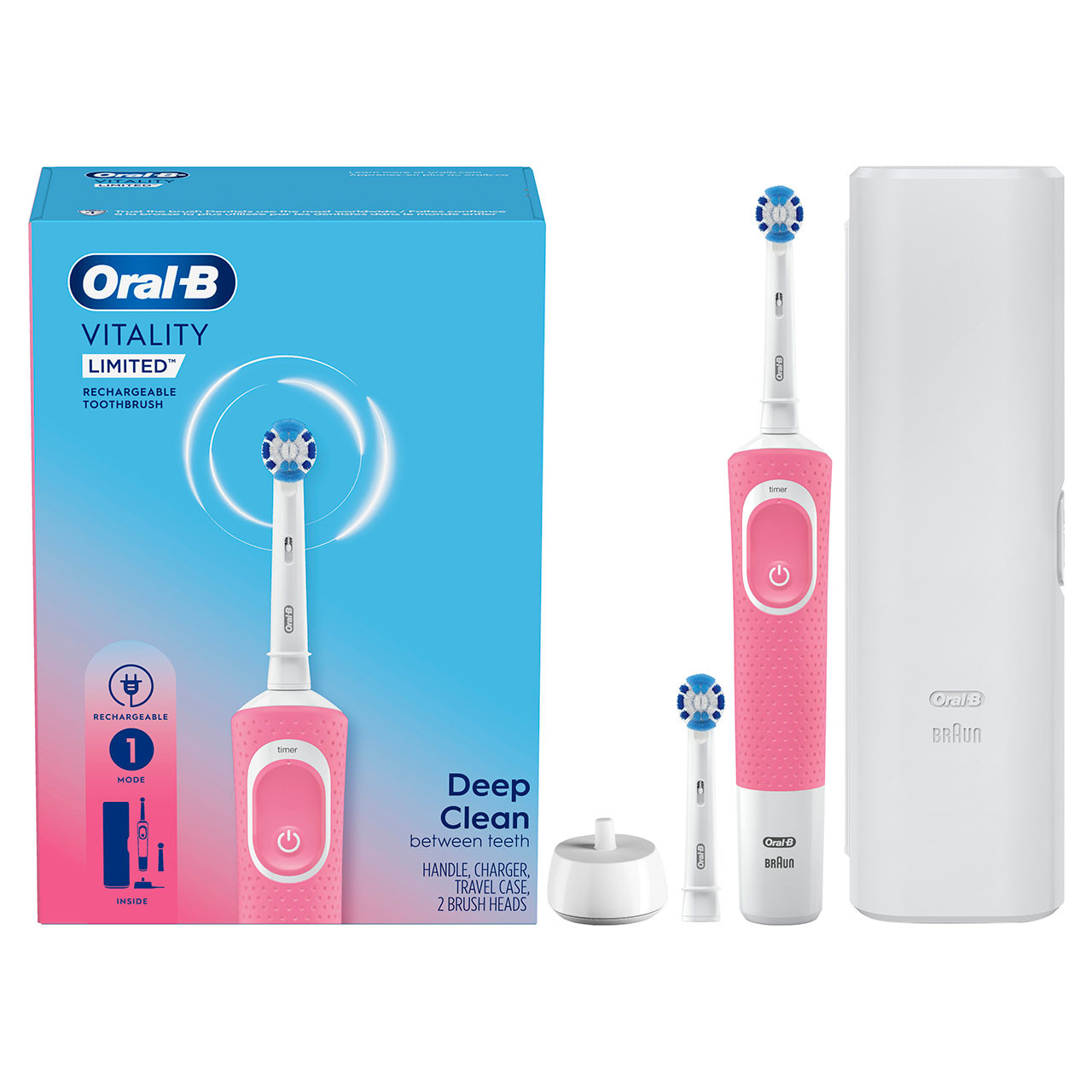 Oral-B Vitality Limited Rechargeable Pro-serien Hvide Lyserød | DK_OB10422