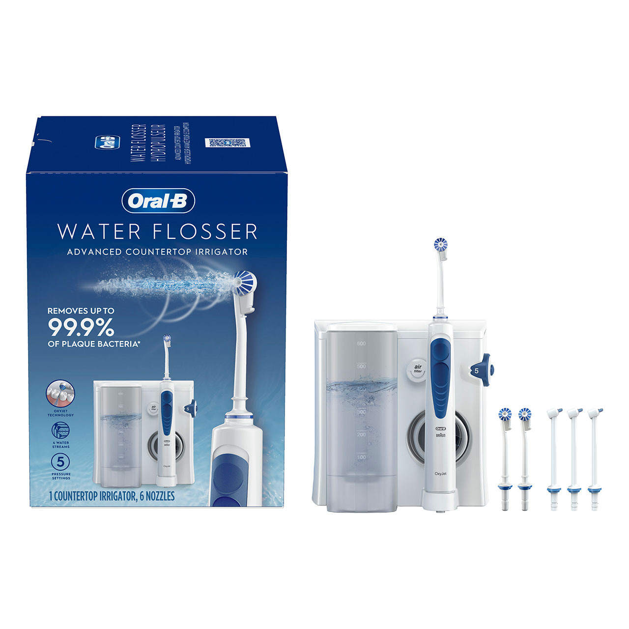 Oral-B Water Flosser Advanced Countertop Irrigator Tilbehør Hvide | DK_OB76459