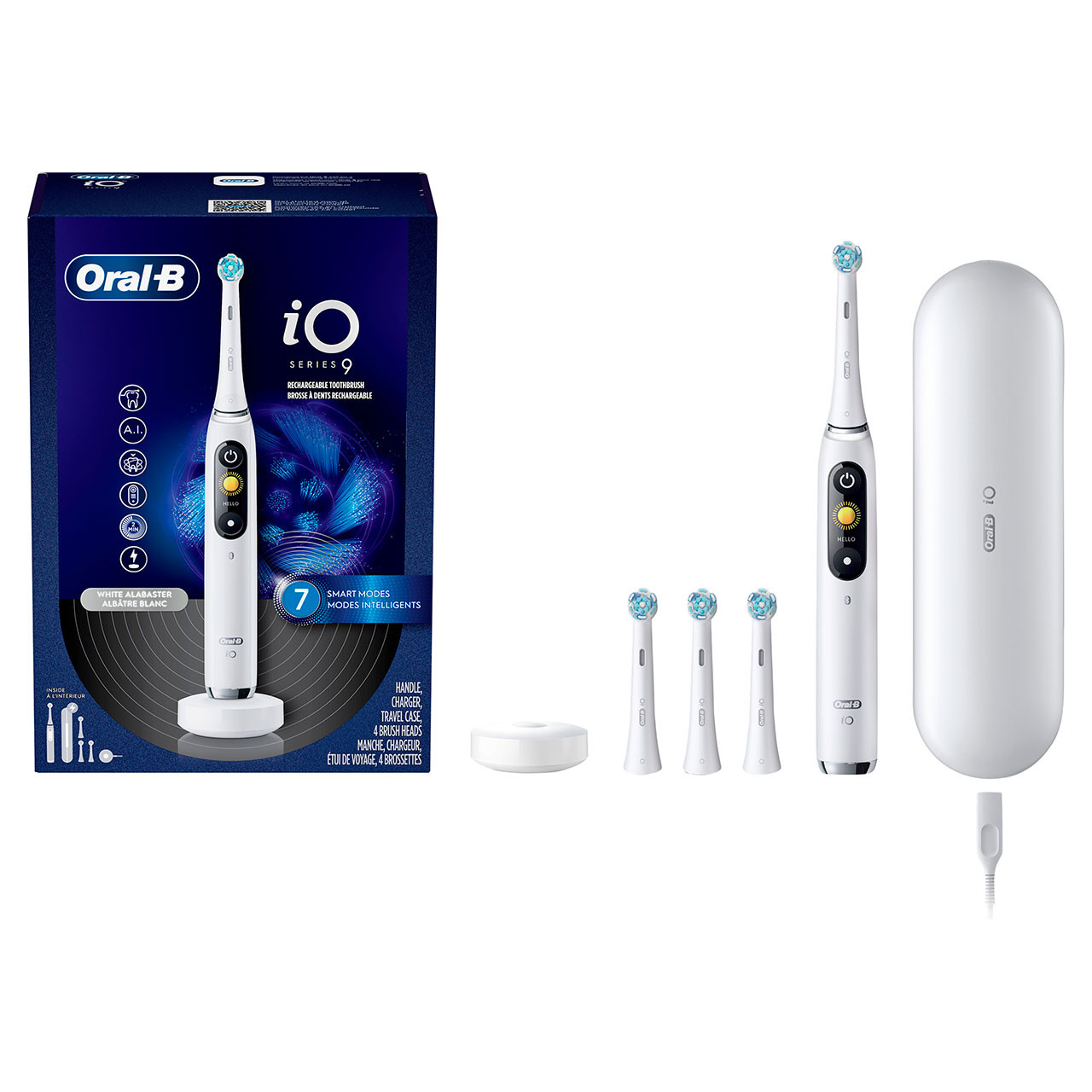 Oral-B iO Series 9 Rechargeable iO-serien Hvide | DK_OB86127